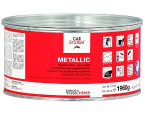 Шпатлевка Carsystem  METALLIC с алюминием серебристая 2кг 127911
