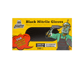 Перчатки нитриловые, черные LERATON, XL 100шт