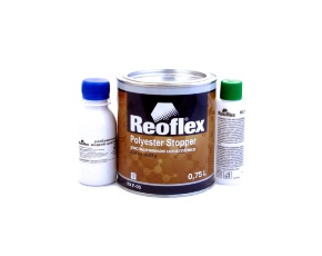 Шпатлёвка Reoflex распыляемая  Polyester Stopper серая 0,75л (с отв. 0,05л) /в кор.6