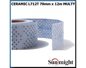 Рулон абразивный SUNMIGHT CERAMIC L712T P80 70мм х12м на липучке с мультипыл. 76606 /в рул.12м