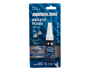Фиксатор резьбы ABRO СИНИЙ (удаляемый) 10мл TL-010-BL  /в кор.12