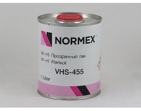Лак прозрачный 455 NORMEX  2K VHS 1л  БЕЗ ОТВ. (с отв. 822 0,5л) Россия  /в кор.6