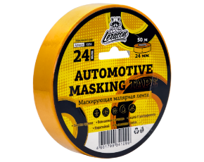 Лента малярная маскирующая LERATON желтая 24мм